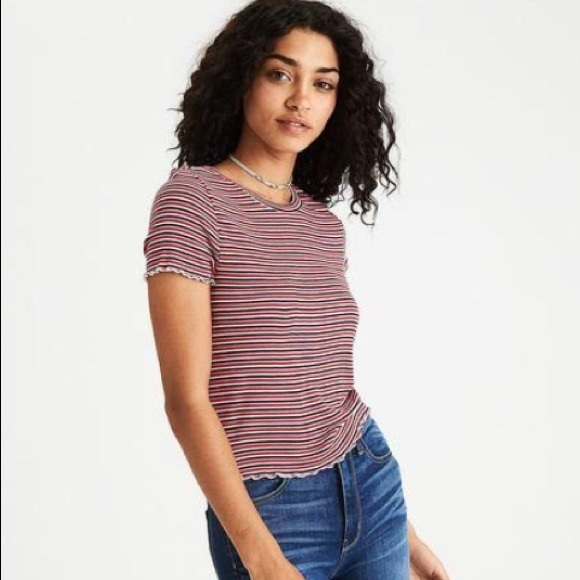 Sexy Ribbed Lettuce Edge Tshirt | Poshmark